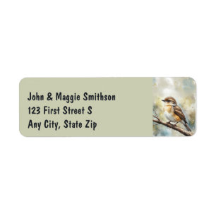 Étiquette Watercolor Garden Sparrow Nature Bird Adresse