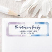 WATERCOLOR mignon violet bleu moderne script
