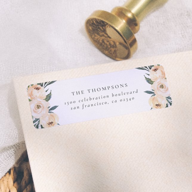 Étiquette Watercolor Spring Peine Nom personnalisé Adresse d (Créateur téléchargé)