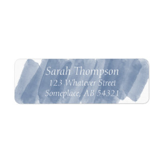 Étiquette Watercolor Streaks Navy Blue Return Adresse Label