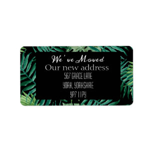 Étiquette Watercolor Tropical Nous avons déménagé une nouvel