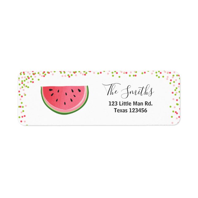Étiquette Watermelon Adresse de retour Label Melon Party Fru (Devant)