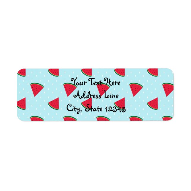 Étiquette Watermelon Blue Fun été fête d'anniversaire (Devant)