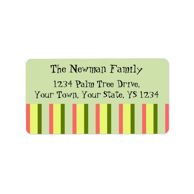 Étiquette Watermelon Green Stripe Classic (Devant)