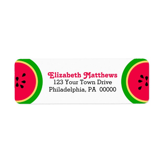 Étiquette Watermelon Moderne Été Amusement (Devant)