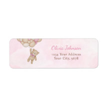 We Can Bearly Wait Pink Baby Shower Address