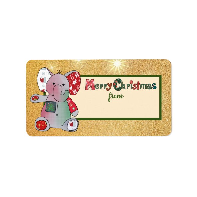 Étiquette Weihnachten mit Elefant (Devant)