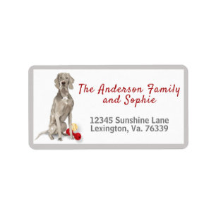 Étiquette Weimaraner et Toys Family Return Adresse