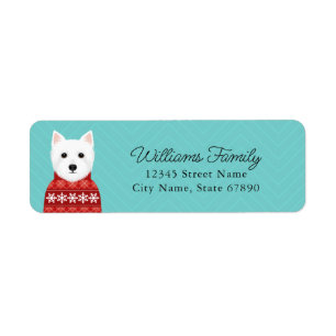 Étiquette West Highland White Terrier Adresse de retour Étiq