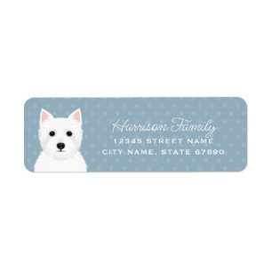 Étiquette West Highland White Terrier Adresse de retour Étiq