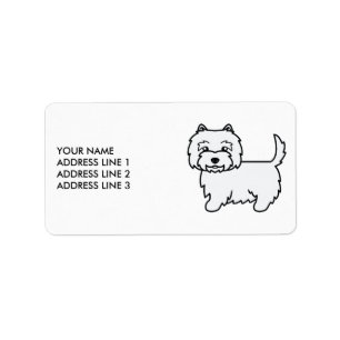 Étiquette West Highland White Terrier Dog & Custom Text