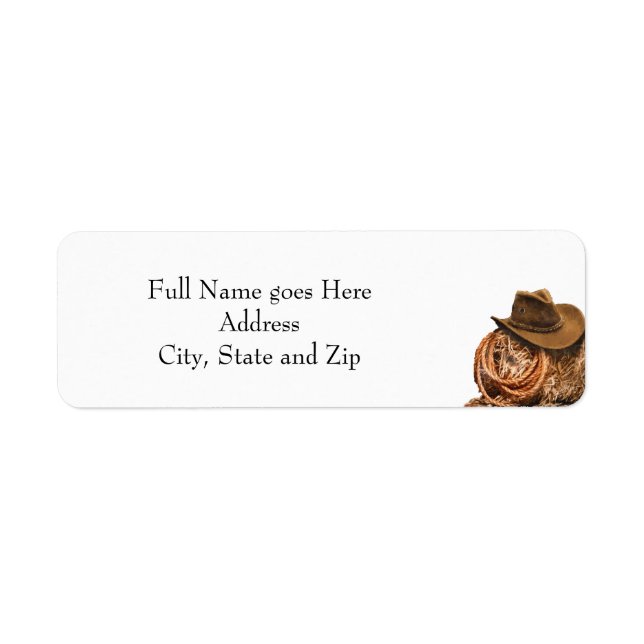 Étiquette Western Hat and Lasso Graduation return address (Devant)