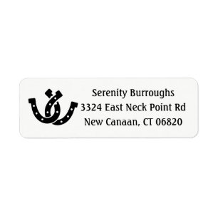 Étiquette Western Horseshoe Country Horse Farm Mariage