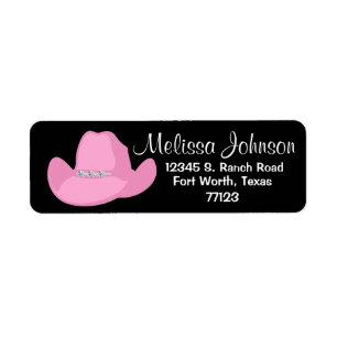 Étiquette Western Pink Cowgirl Hat