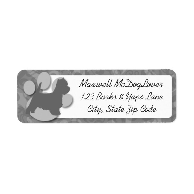 Étiquette Westie Silhouette (Devant)