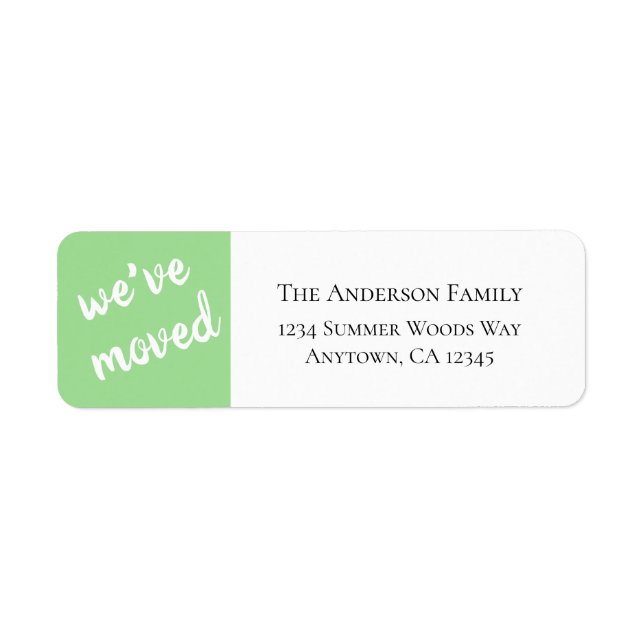 Étiquette We've Moved | Modern Key Lime Return Address Label (Devant)