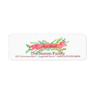 Étiquette We've Moved/New Address , watercolor Christmas