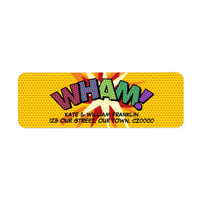 Étiquette WHAM Bande dessinée rétro Fun Pop Art (Devant)