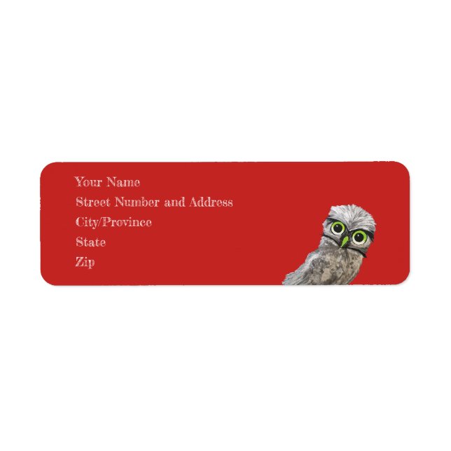 Étiquette Whimsical and Adorable Blue Burrowing Owl Art (Devant)