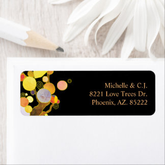 Étiquette Whimsical Art Nouveau Arbres Mariage Adresse