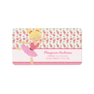 Étiquette Whimsical Ballerina Floral Pink Girly