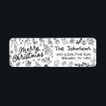 Étiquette Whimsical Christmas Retourner Adresse<br><div class="desc">Étiquette de retour de Noël à main</div>