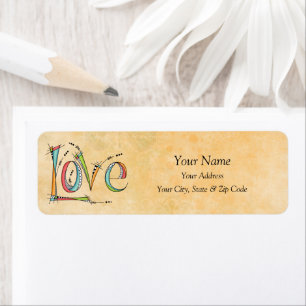 Étiquette Whimsical Love Hand-Lettering