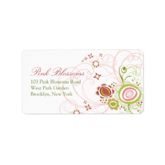 Étiquette Whimsical rose Floral Blooms Baby shower Adresse