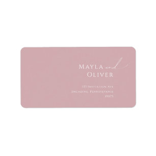 Étiquette Whimsical Script Rose mariage RSVP Adresse de reto