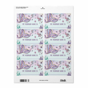 Étiquette Whimsical What's Your Mermaid Name Birthday Game