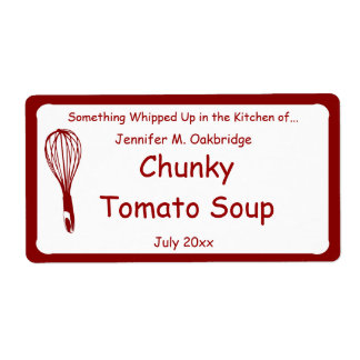 Étiquette Whisk rouge Cuisine personnalisée maison