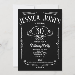 Étiquette Whiskey 30e anniversaire Invitation