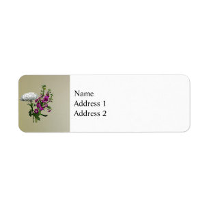 Étiquette White Chrysanthemum and Purple Snapdragons