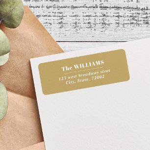 Étiquette White Gold Bold Modern Elegant nom de famille