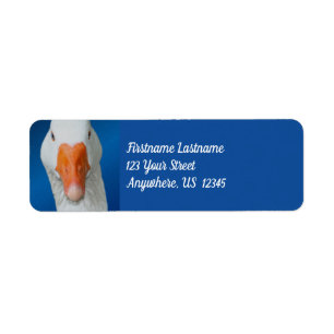 Étiquette White Goose Face Adresse de la ferme animale