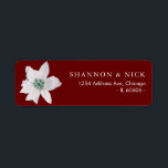 Étiquette White Pointsetta Christmas Retourner l'adresse Éti<br><div class="desc">Ces étiquettes d'adresse de retour sont parfaites pour Noël et les fêtes</div>