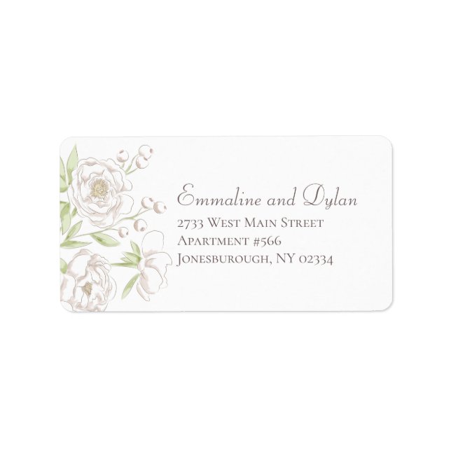Étiquette White Rose Classic Wedding Address Labels (Devant)