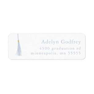Étiquette White Tassel Graduation Return Adresse