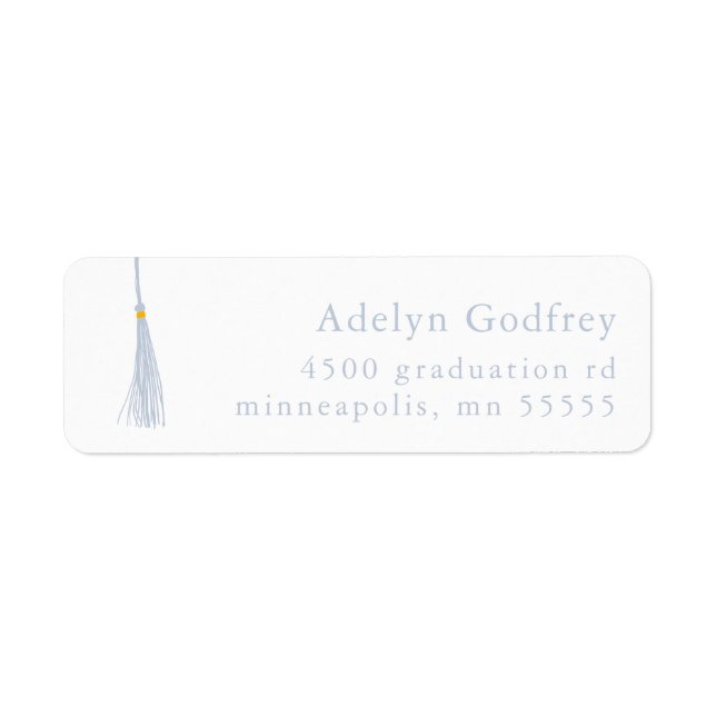 Étiquette White Tassel Graduation Return Adresse (Devant)