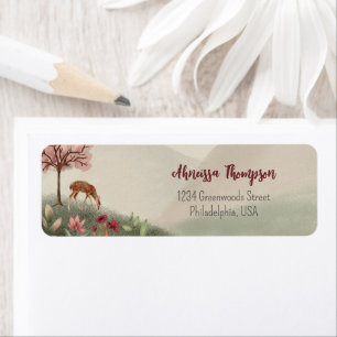 Étiquette Wild One Woodland Scene Deer First Birthday