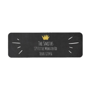 Étiquette Wild Things Gold Crown Adresse de retour Label Boy