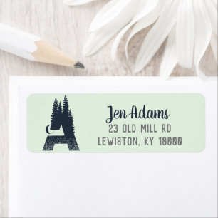 Étiquette Wilderness Monogram 'A' Return Address Label