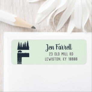 Étiquette Wilderness Monogram 'F' Return Address Label