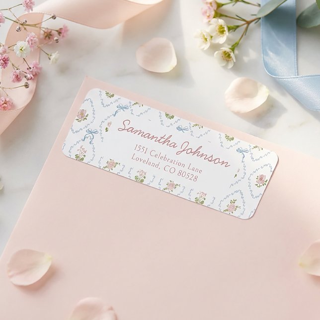 Étiquette Wildflower Graduation Party Return Address (Créateur téléchargé)