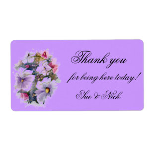 Étiquette WILFLOWERS merci pour votre faveur
