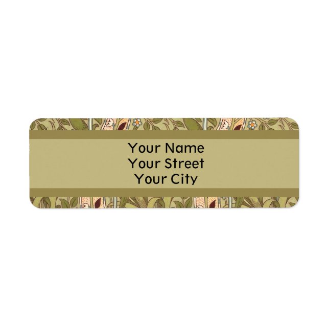 Étiquette William Morris Daffodil Garden Flower Classic Bota (Devant)