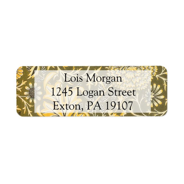 Étiquette William Morris Le Design Cherwell Pour Velveteen (Devant)