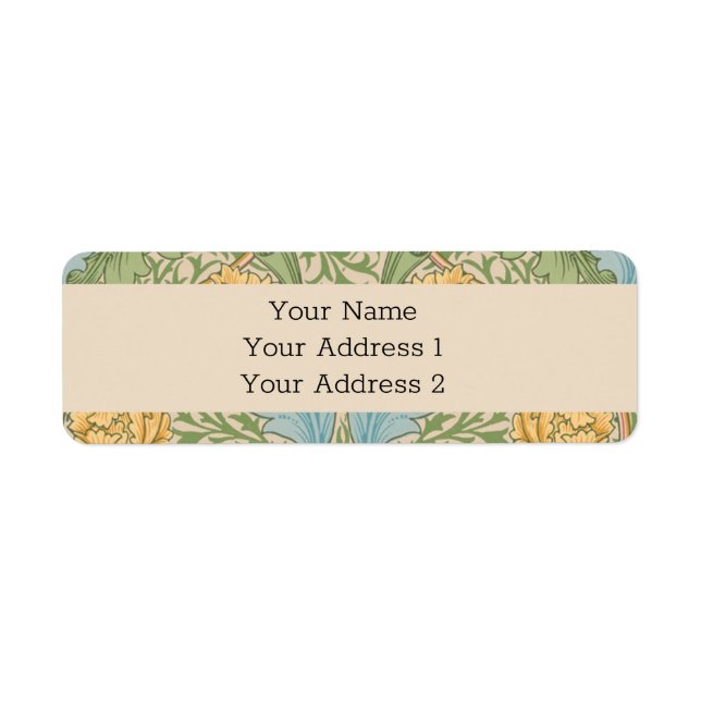 Étiquette William Morris Myrtle Fleur Floral Botanique (Devant)