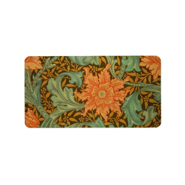 Étiquette William Morris Single Stem Pattern (Devant)