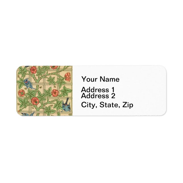 Étiquette William Morris Trellis Design classique de papier  (Devant)